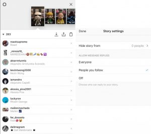 Vizualização no Stories do instagram