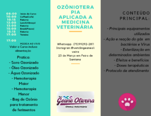 CURSO de Ozônioterapia aplicado a medicina veterinária em Feira d