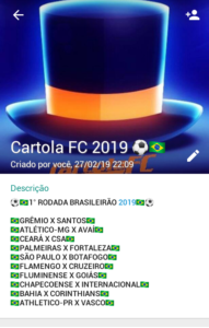 Cartola FC 2019