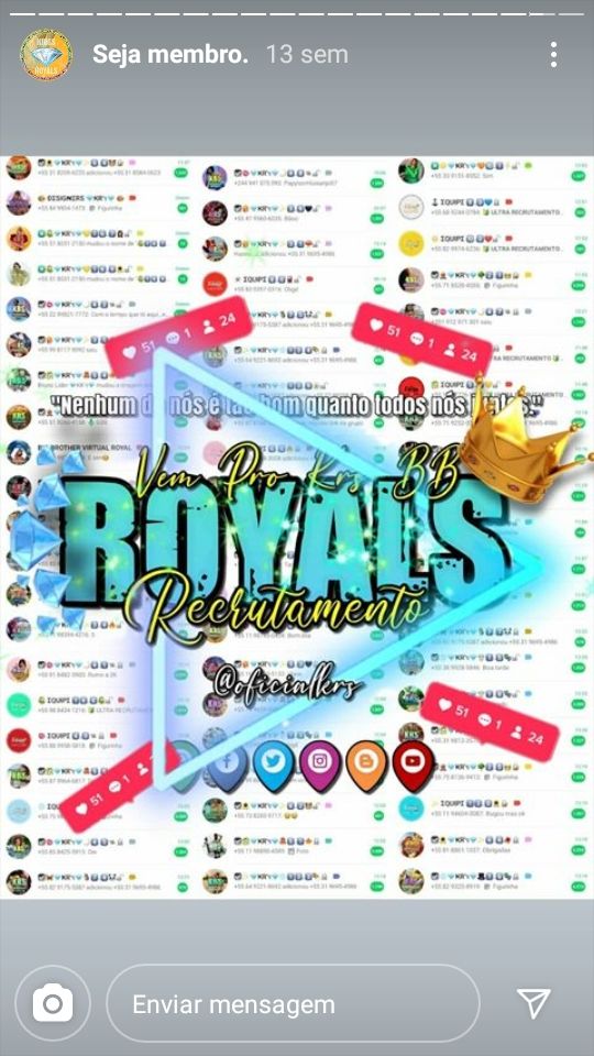 Seguidores/Mutirão/Recrutamento KR\’s