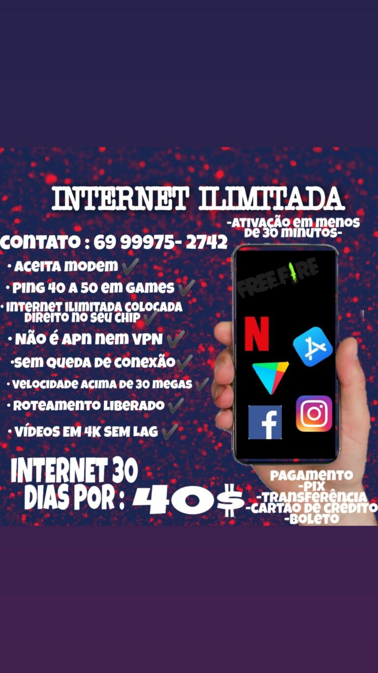 INTERNET ILIMITADA DIRETO NO CHIP