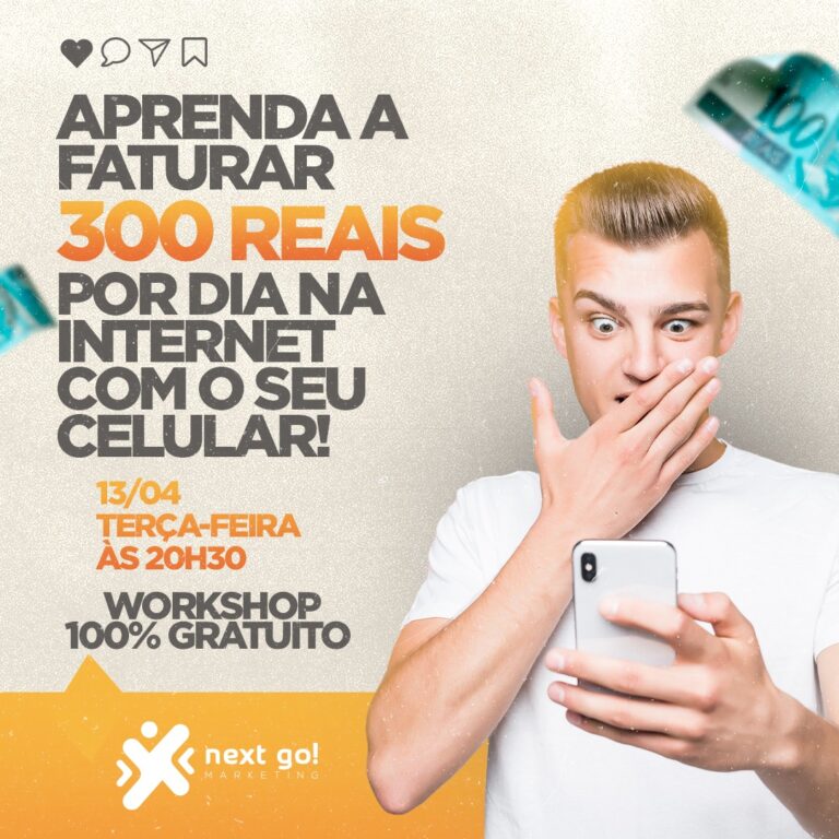 WORKSHOP 100% GRATUITO! FATURE ATÉ 300 REAIS