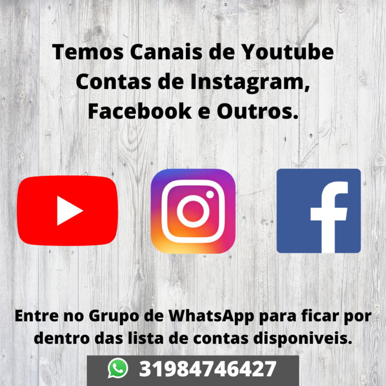 Venda Canais de Youtube, Contas de Instagram