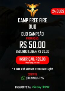 CAMP DUO DE FREE FIRE (Premiação 50,00)