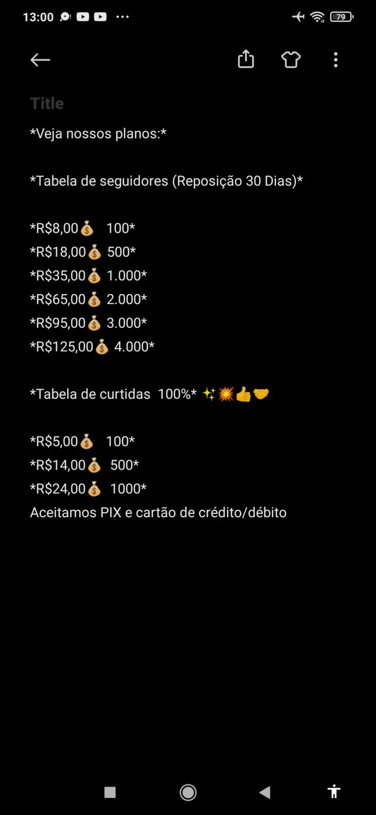 Vendas de seguidores