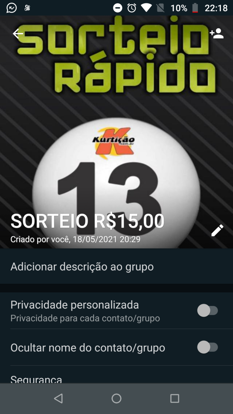 Sorteio 15 reais