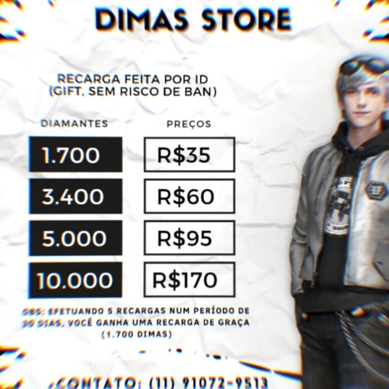 Dimas Store, diamantes para free fire
