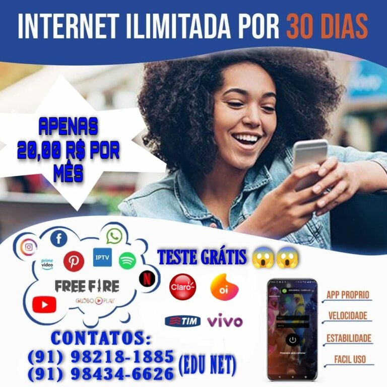 INTERNET ILIMITADA 20 REIAS POR MÊS