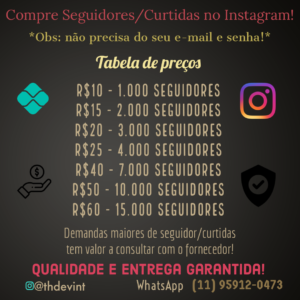 Venda de seguidores Instagram