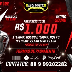 CAMP FREE FIRE 1.000 REAIS