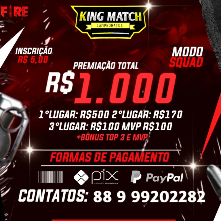 CAMP FREE FIRE 1.000 REAIS