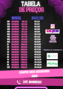 Grupo de vendas e sorteios de seguidores
