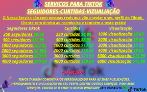VENDA DE SEGUIDORES REAIS TIKTOK