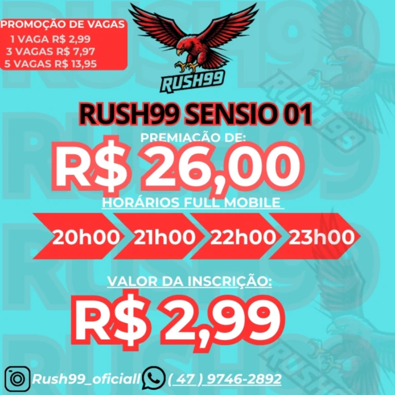 PRÉ INSCRIÇÃO CUP RUSH99