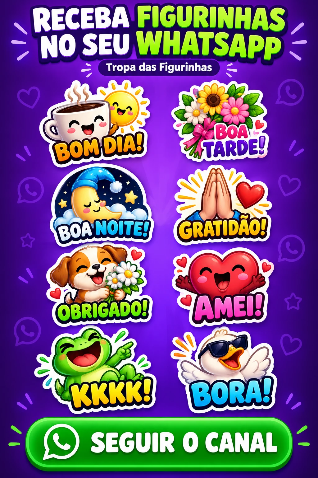 Receba figurinhas no seu WhatsApp. Seguir o canal Tropa das Figurinhas.